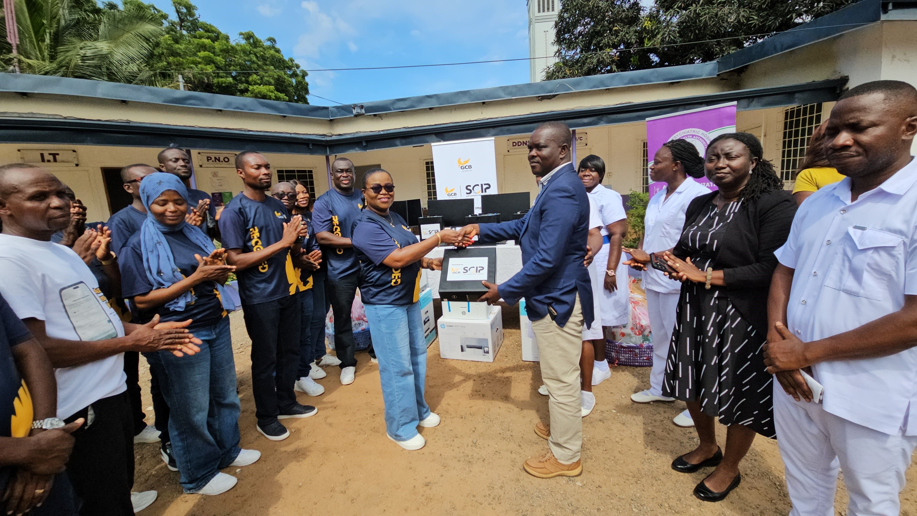 GCB Staff CSR: Employees equip Accra Psychiatric Hospital with computers and printers